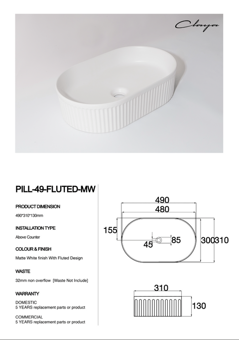Pill-49-fluted-MW-SPEC SHEET