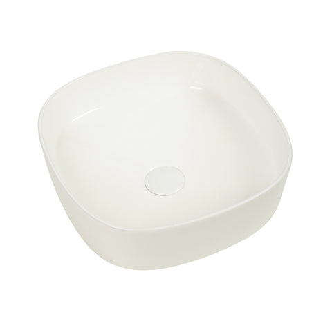 SQ-37 Gloss White Square Ceramic Basin | Claya Bathware