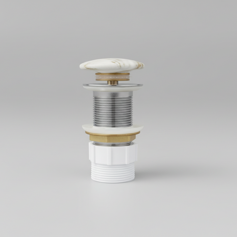 Fusion Pop-up waste 32 mm Non-over Flow with Matte Carrara Ceramic Cap