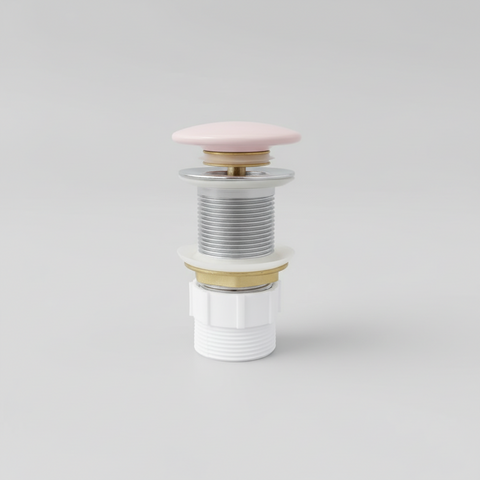 Matte Pink Pop-up waste 32 mm Non-over Flow with Matte Pink Ceramic Cap