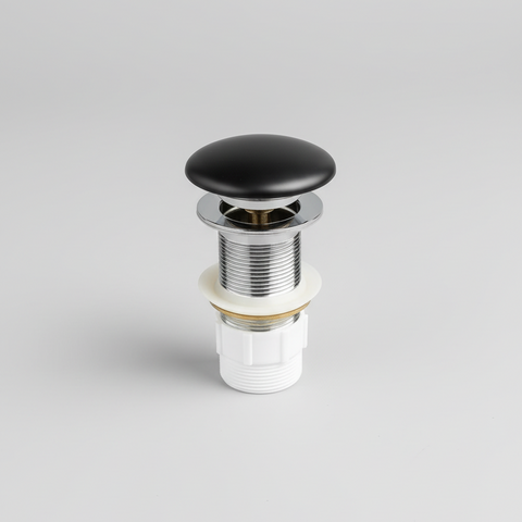 Matte Black Pop-up waste 32 mm Non-over Flow with Matte Black Ceramic Cap