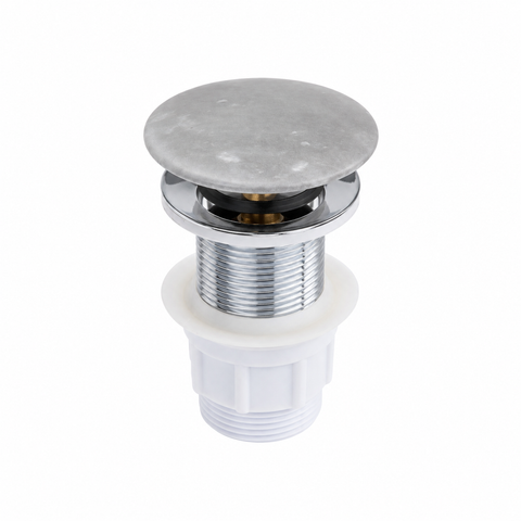 Moon Pop-up waste 32 mm Non-over Flow with Matte Carrara Ceramic Cap