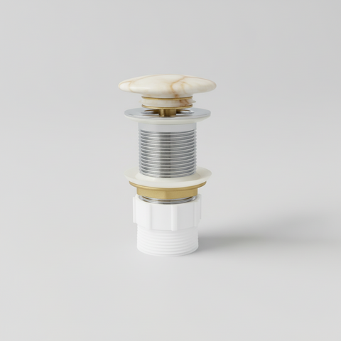 Marvane Pop-up waste 32 mm Non-over Flow with Gloss Carrara Ceramic Cap