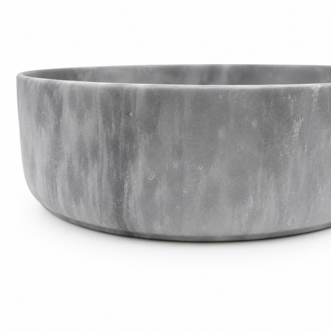 Moon-40 Round Above Counter Basin – Matte Carrara Marble Stone Look