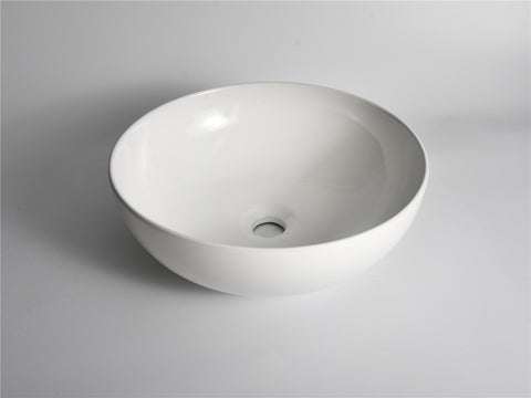 Claya Bowl 40 round above counter basin gloss white 400mm
