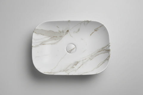 Fusion-46 Matte White Carrara top view
