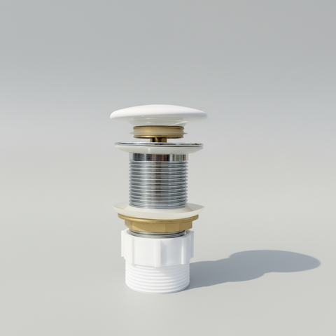 Gloss white ceramic cap with pop up wate