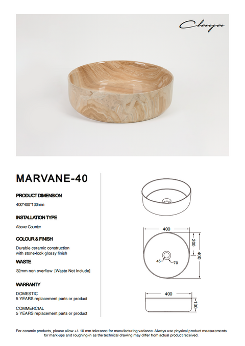 Marvane-40 spec sheet