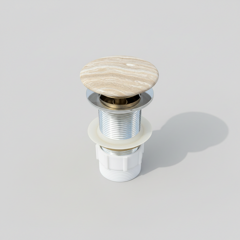 Marvane Pop-up waste 32 mm Non-over Flow with Gloss Carrara Ceramic Cap