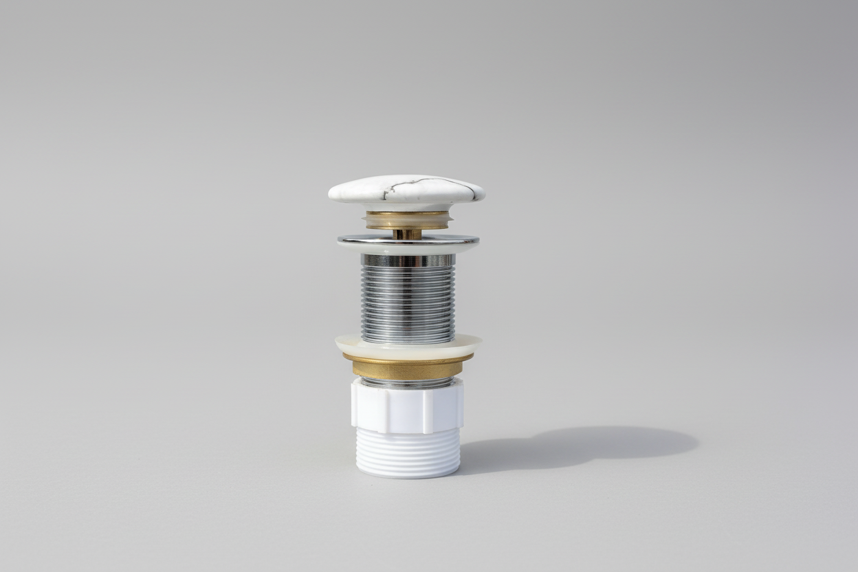 Mira Pop up Waste 32 Mm Non over Flow With Matte Carrara Ceramic Cap Mira Pop up Waste 32 Mm Non over Flow With Matte Carrara Ceramic Cap