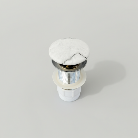 Mira Pop-up waste 32 mm Non-over Flow with Matte Carrara Ceramic Cap