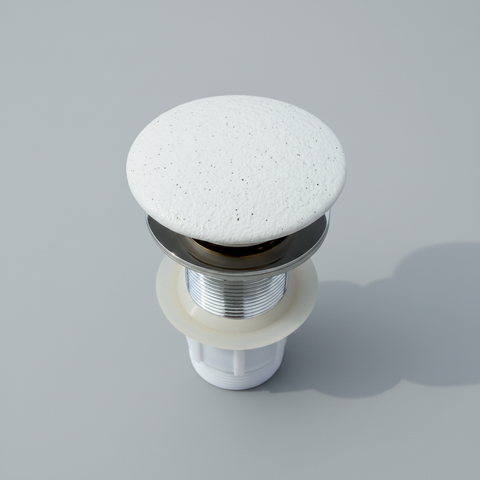 Tessina Pop-up waste 32 mm Non-over Flow with Textured matte white Ceramic Cap