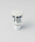 Terra Pop-up waste 32 mm Non-over Flow with Matte Carrara Ceramic Cap