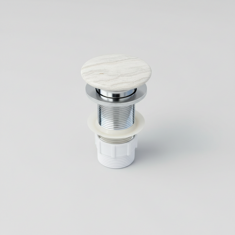 Terra Pop-up waste 32 mm Non-over Flow with Matte Carrara Ceramic Cap