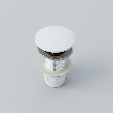 Pop-up waste 32 mm Non-over Flow with Textured matte white Ceramic Cap